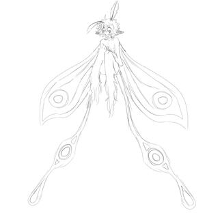 Moth Fairy (Full body sketch)
