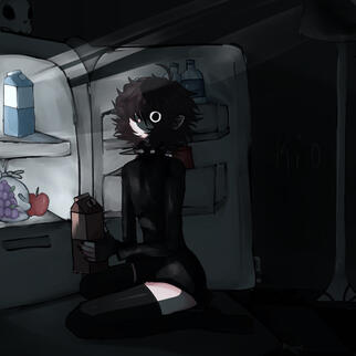 Chocolate Milk theft (Old, Cartoony, Illustration)