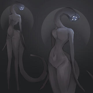 Alien OC (Lazy render, Simple Zoom In Zoom Out Ref-Sheet)