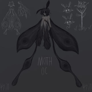 Moth Fairy (Full body render, Simple Ref-Sheet)