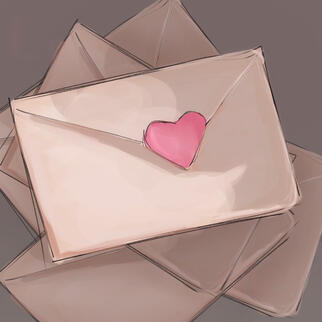 Pile of love notes (Lazy, Object render)